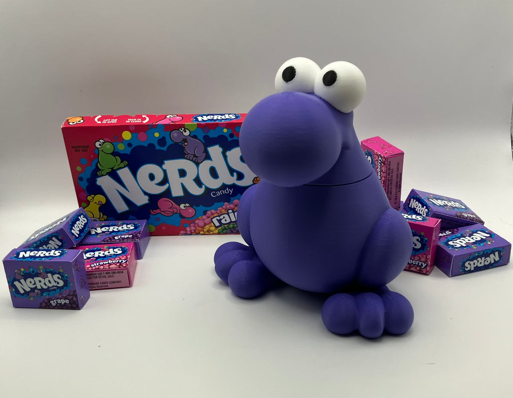 Nerds-shaped container for Nerds