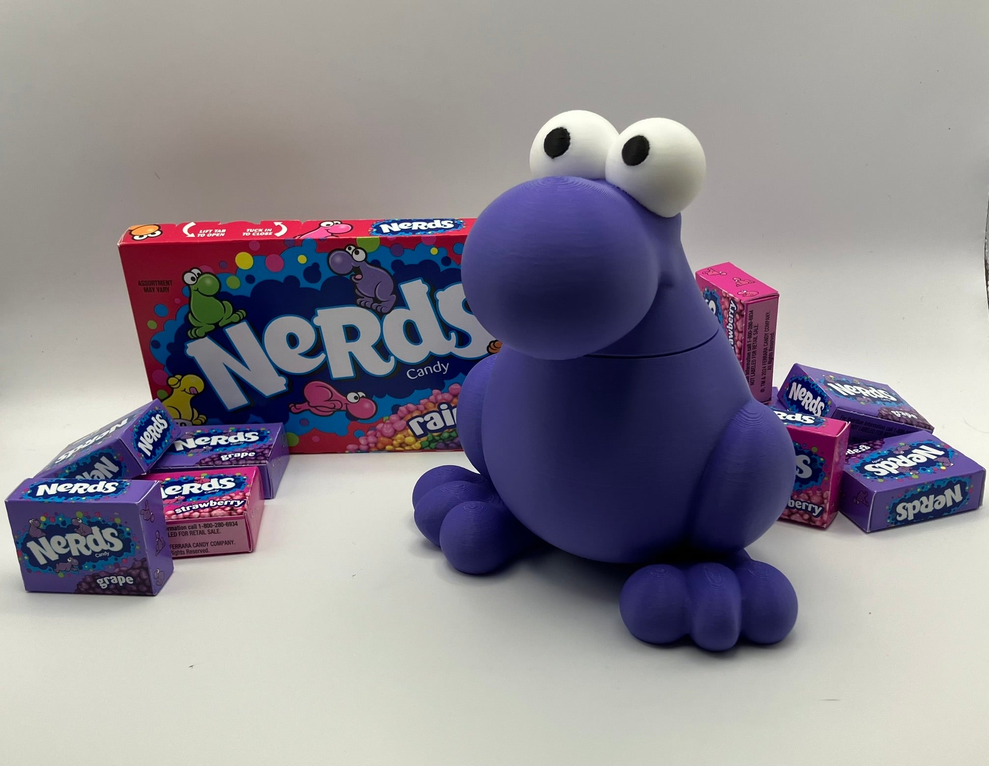 Nerds-shaped container for Nerds