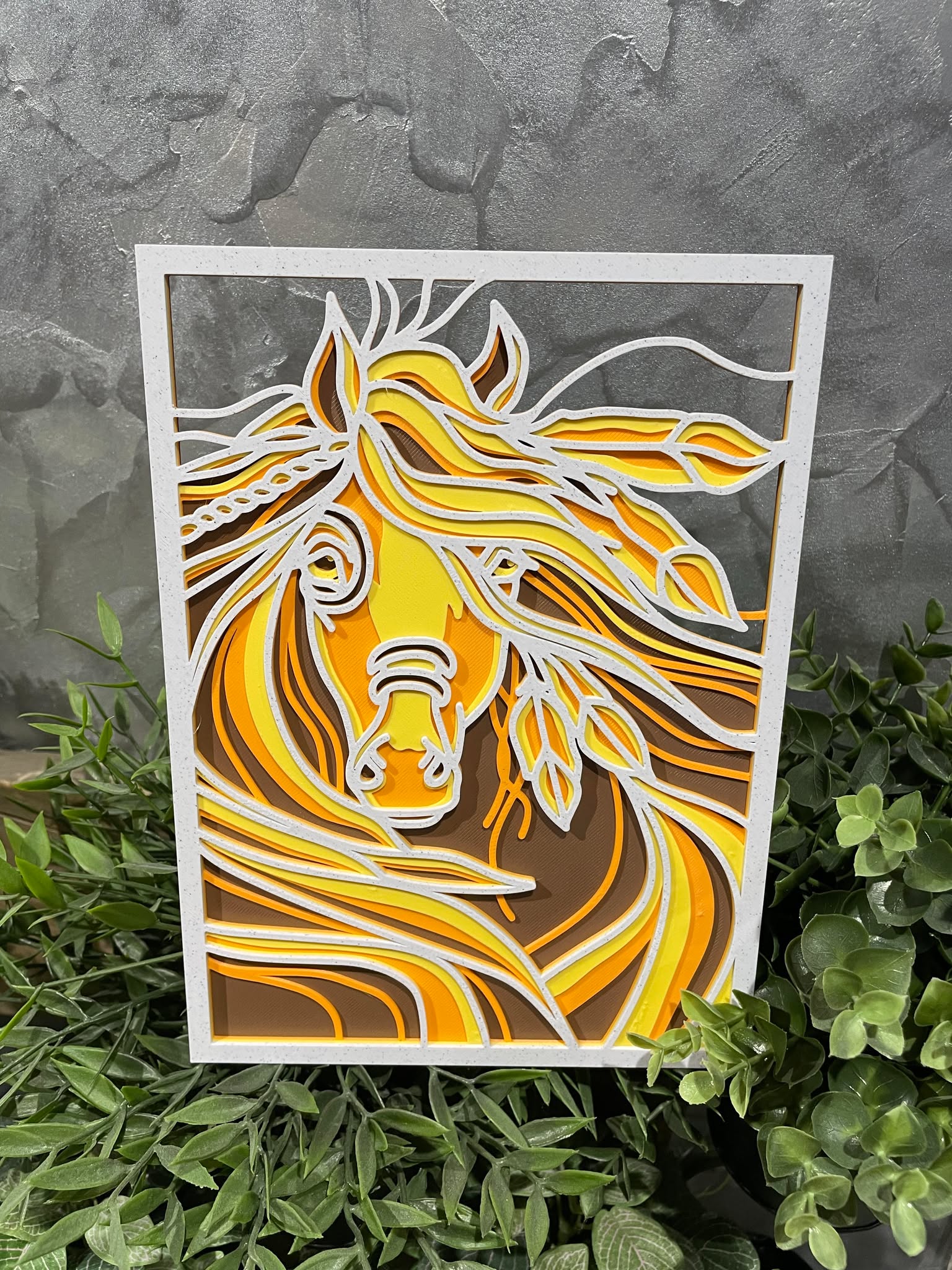 Customizable Layered mandala horse layered