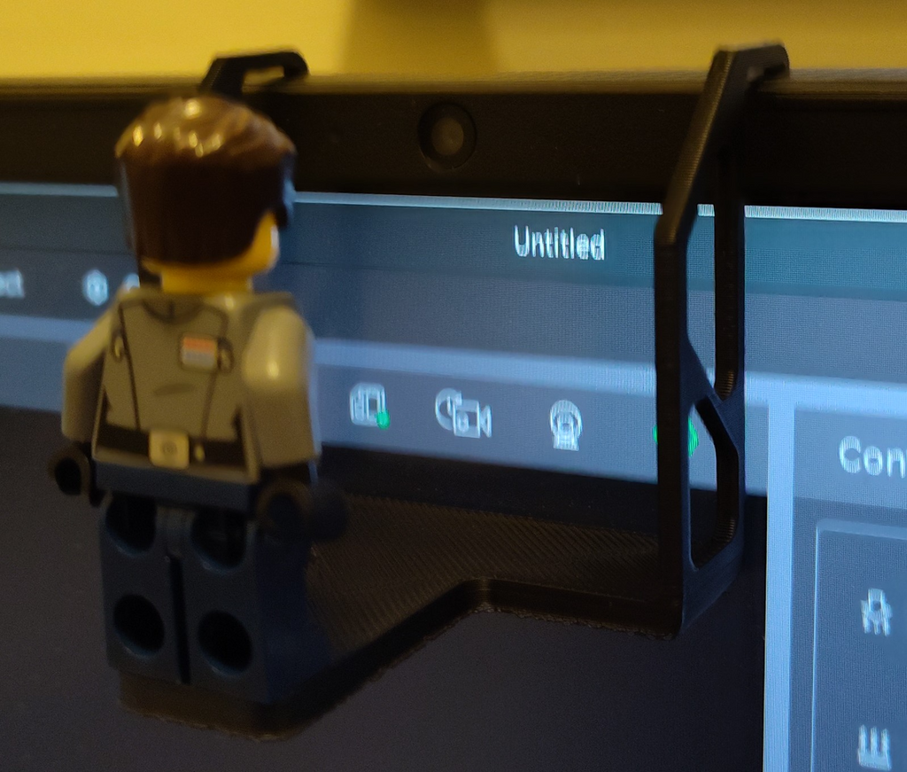 Brick person webcam hanger