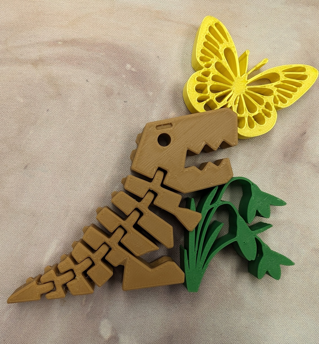 Flexi Rex Dino Spring Flower Print in Place