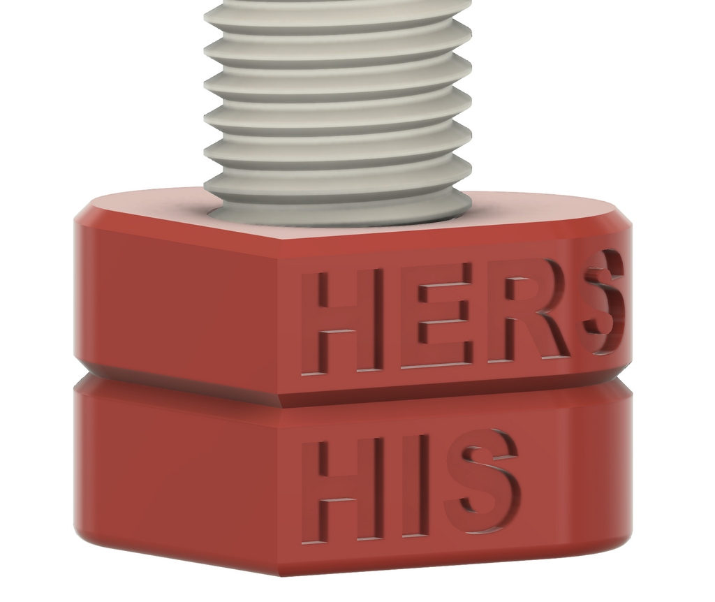 Valentine's Day heart-shaped bolt & nut couple