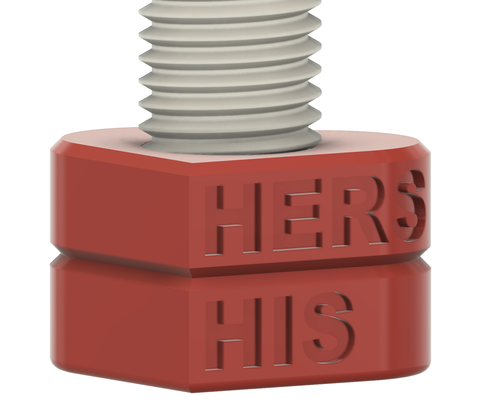 Valentine's Day heart-shaped bolt & nut couple