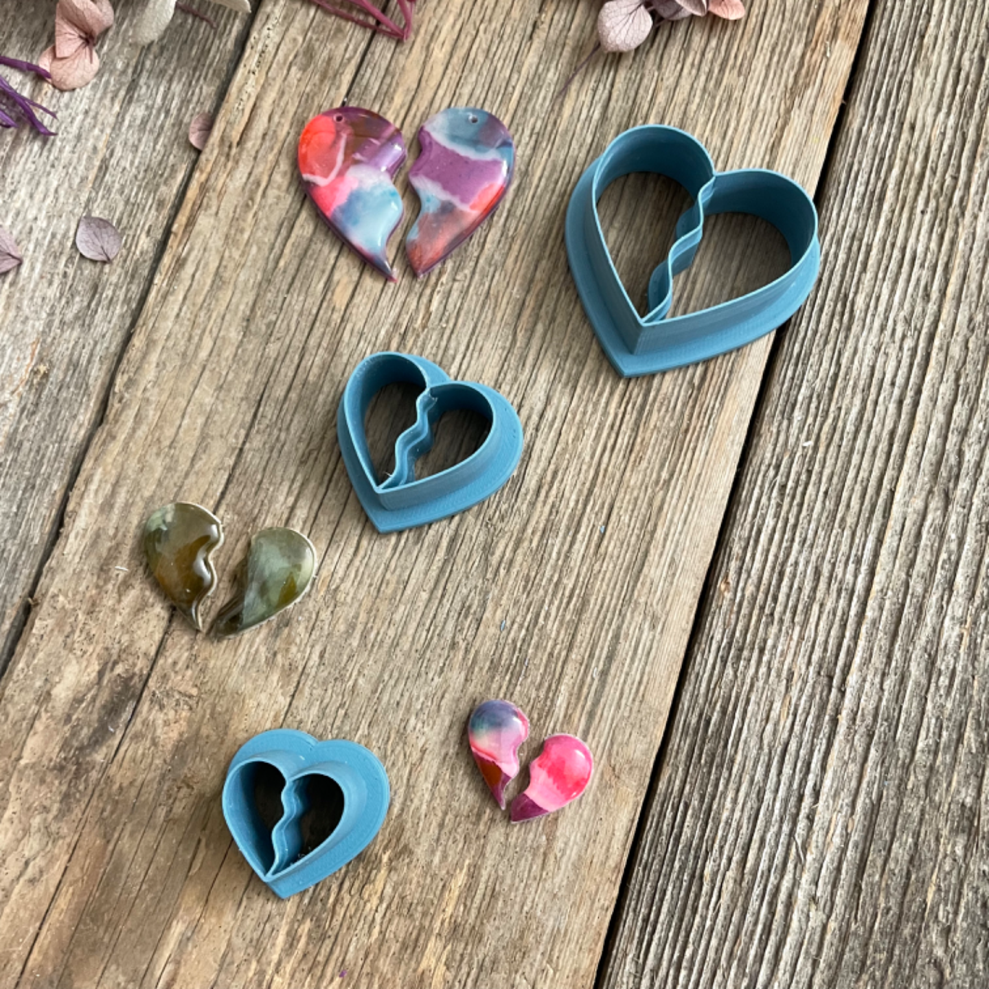 Best Friends Forever Heart Necklace Earring Cutter