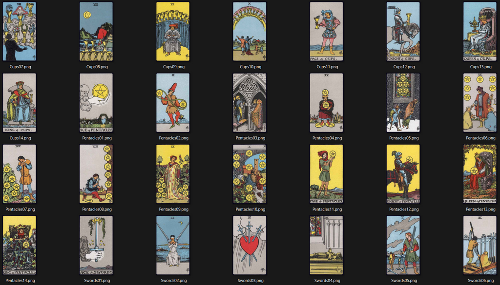 All 78 Tarot Cards Rider-Waite Smith full Deck