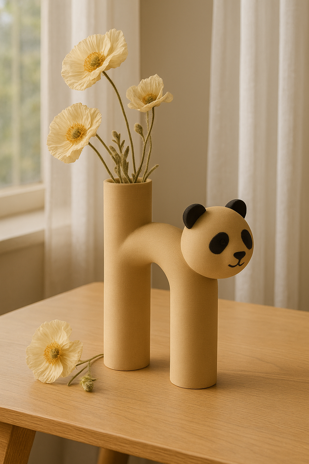 Cat Vase and Panda Vase