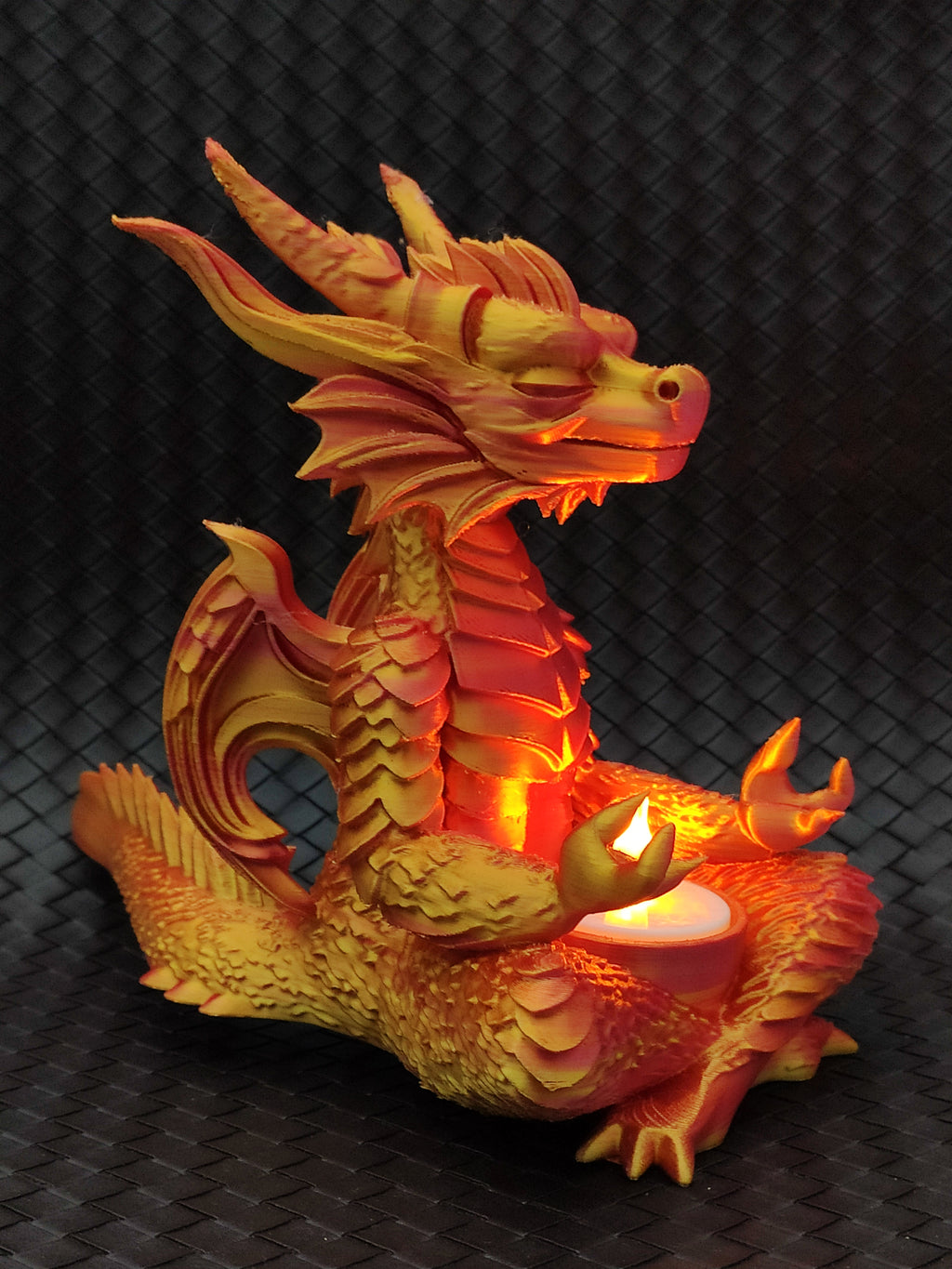 Meditating Dragon - LED Tea light Holder