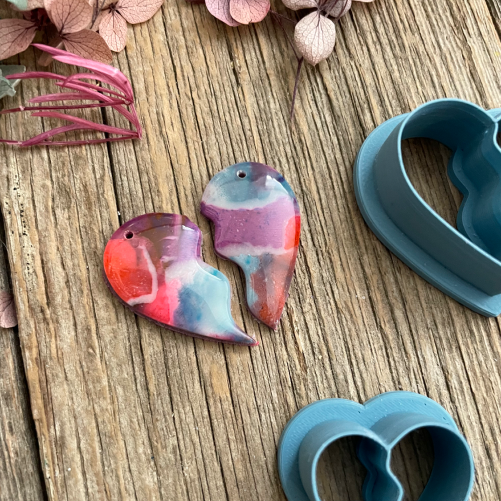 Best Friends Forever Heart Necklace Earring Cutter