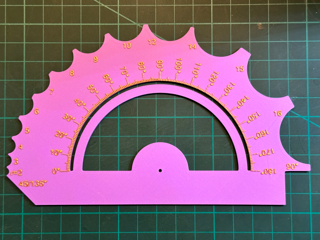 Template for Measuring Angles & Radii from 2-16mm