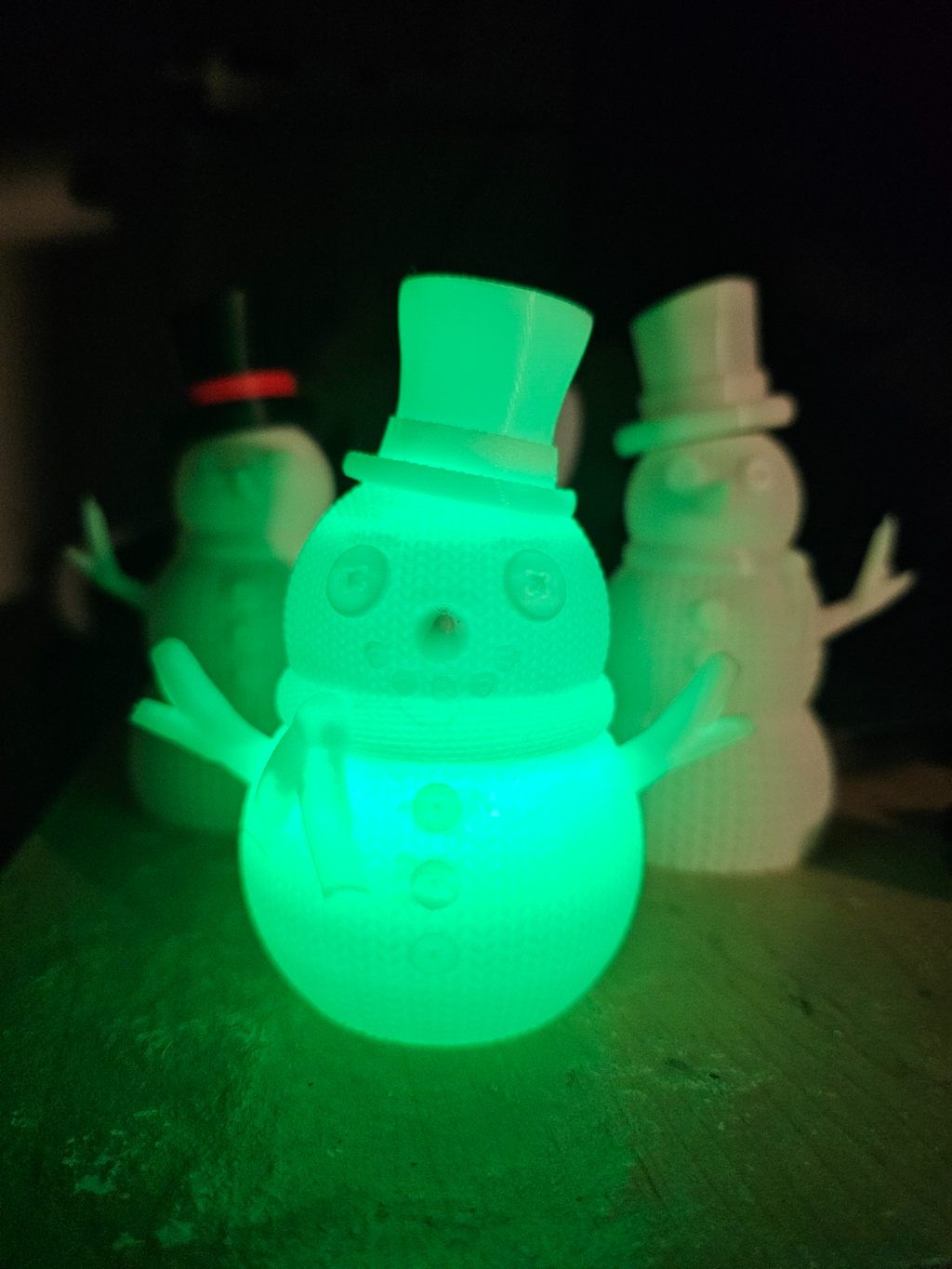 snowman CHUBBS knit LED tea light Lamp
