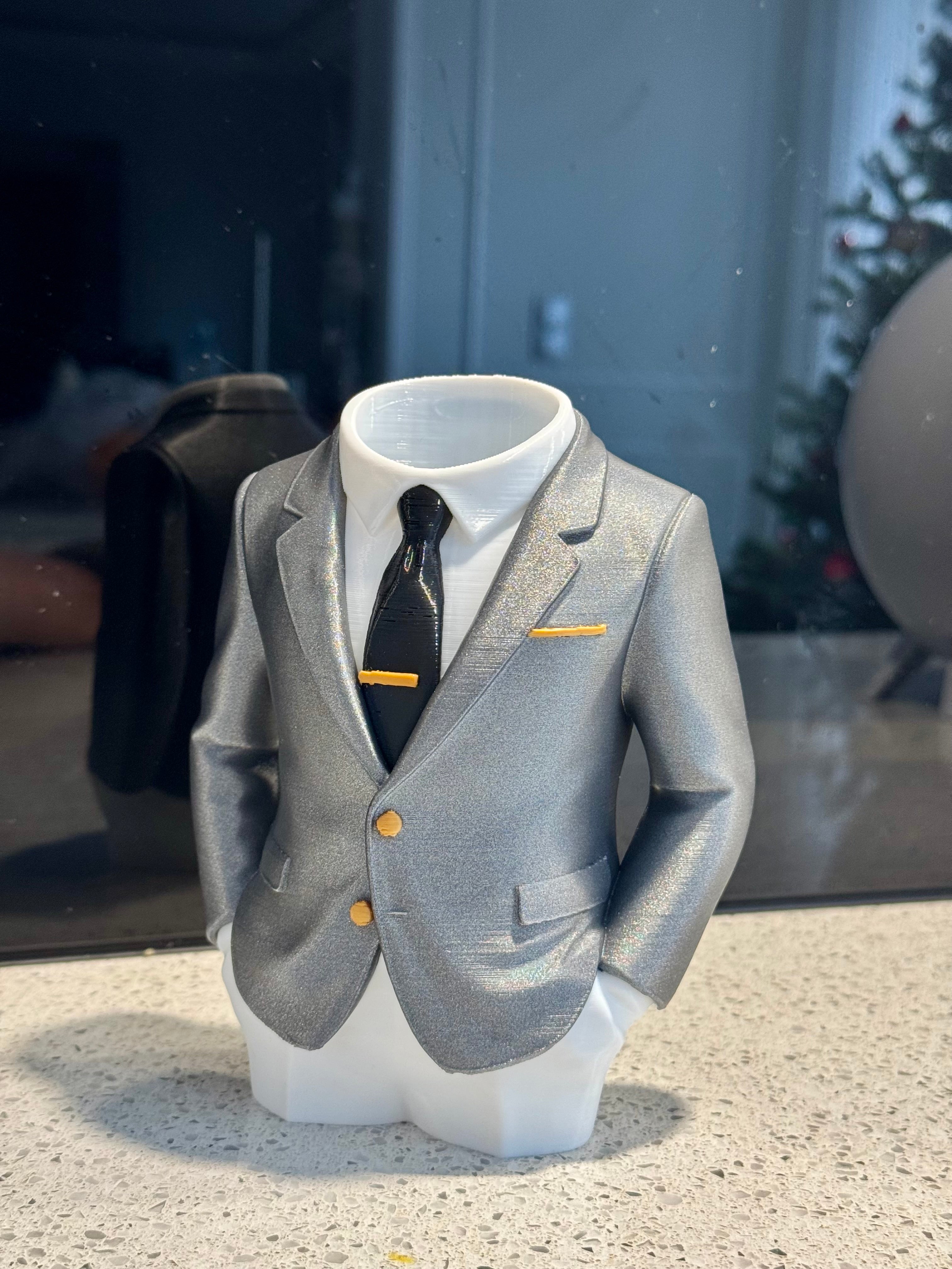 Gentleman Suit Pen Holder - Office Decor Organizer