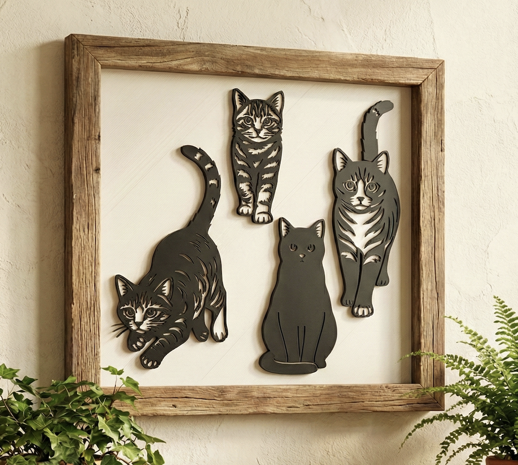 Elegant Minimalist Cat Silhouette Art Collection