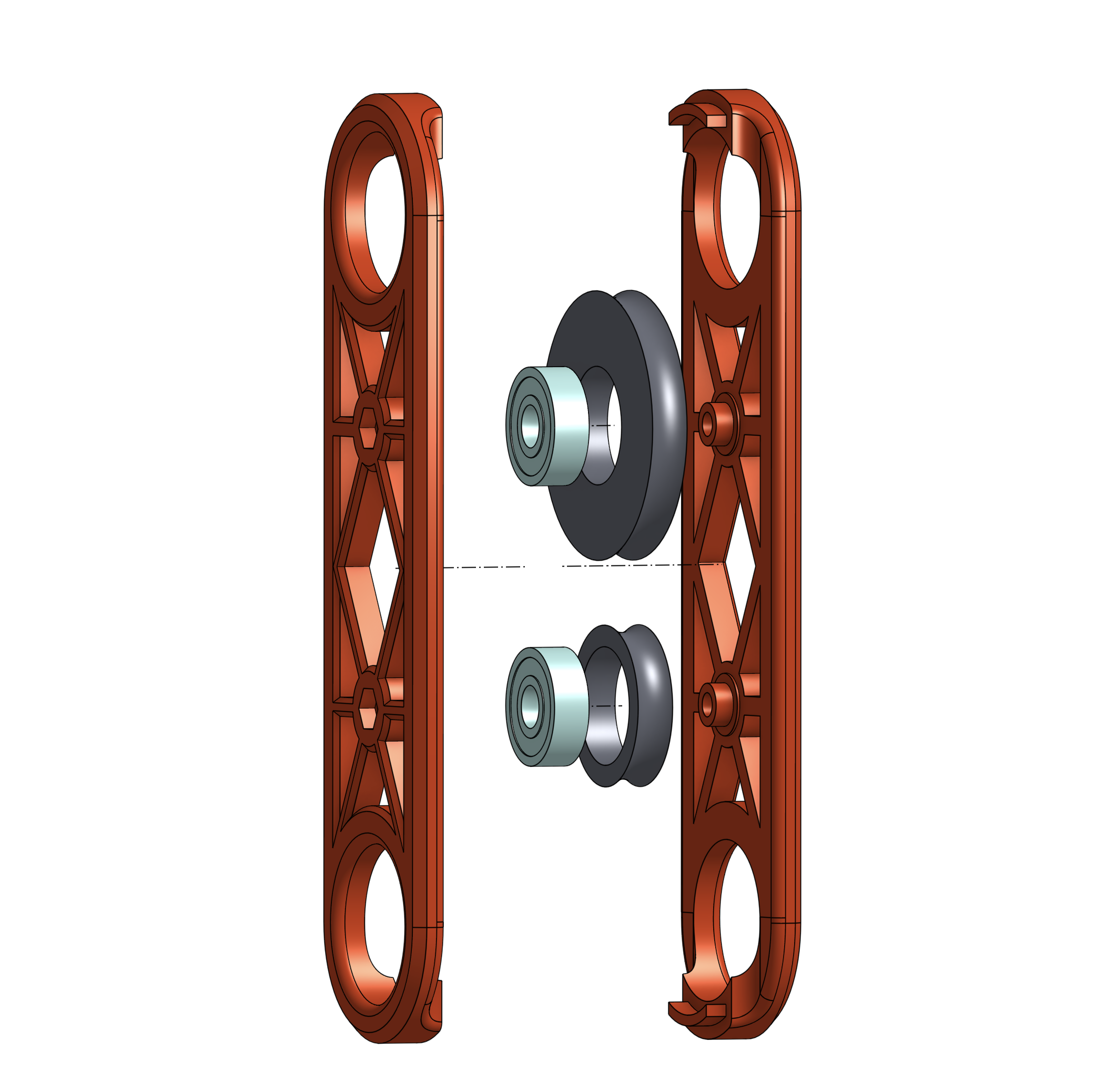 Double Pulley Block (2x608) – 1:4 Pair Set