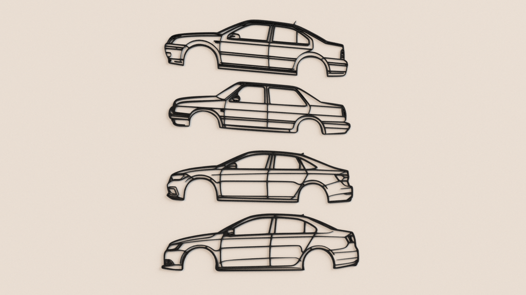 VW Jetta Models 2D wall art decor