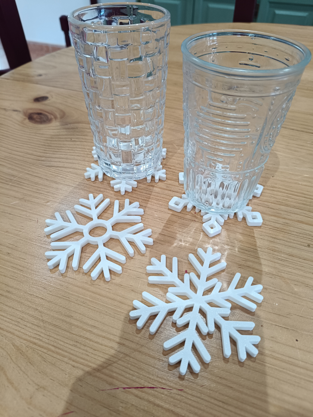 Set de posavasos de copos de nieve