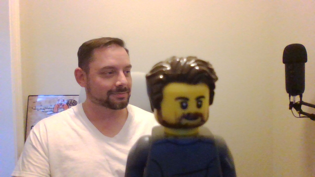Brick person webcam hanger