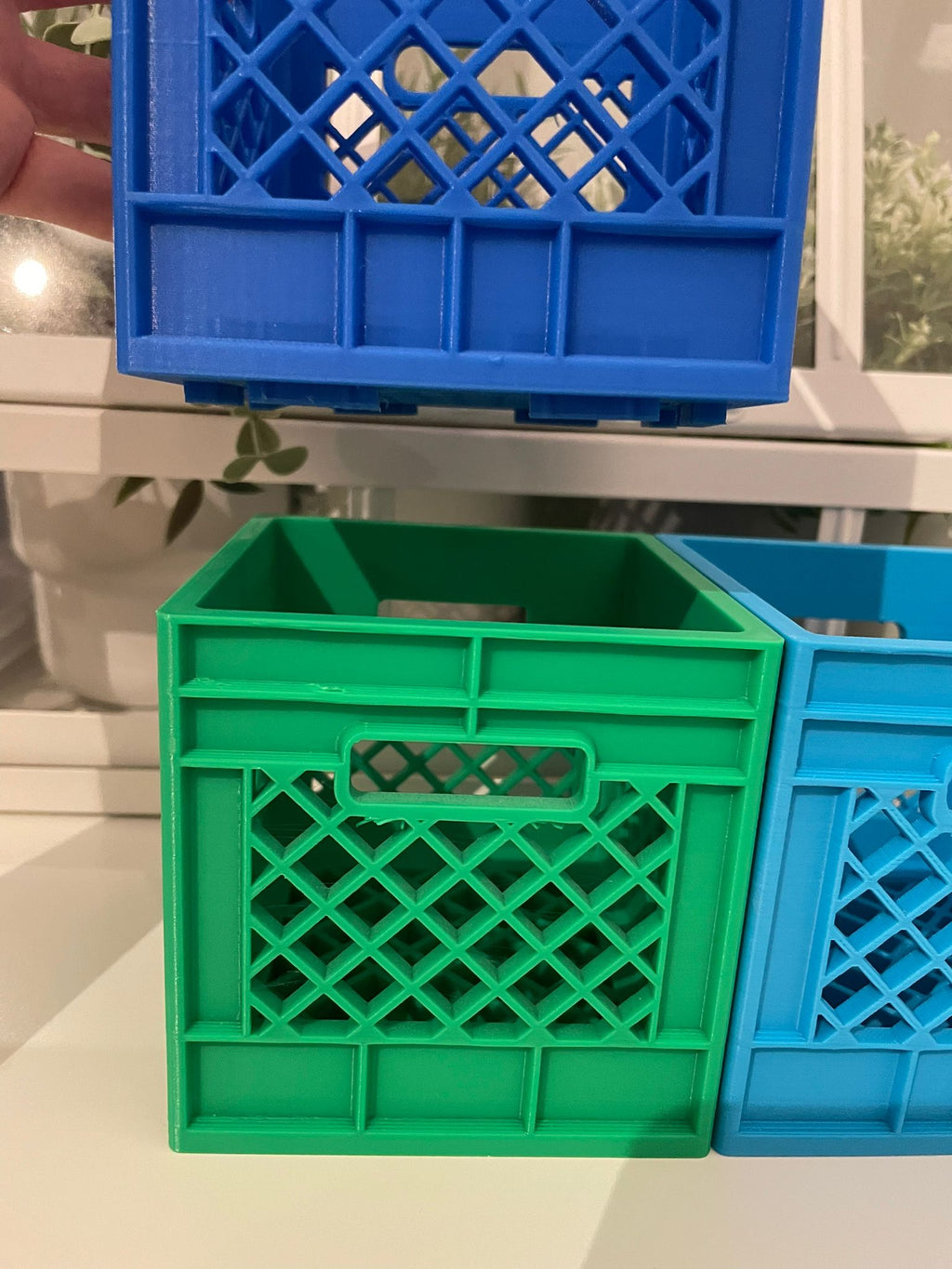 Stackable Milk Crates with Print in Place Pegs