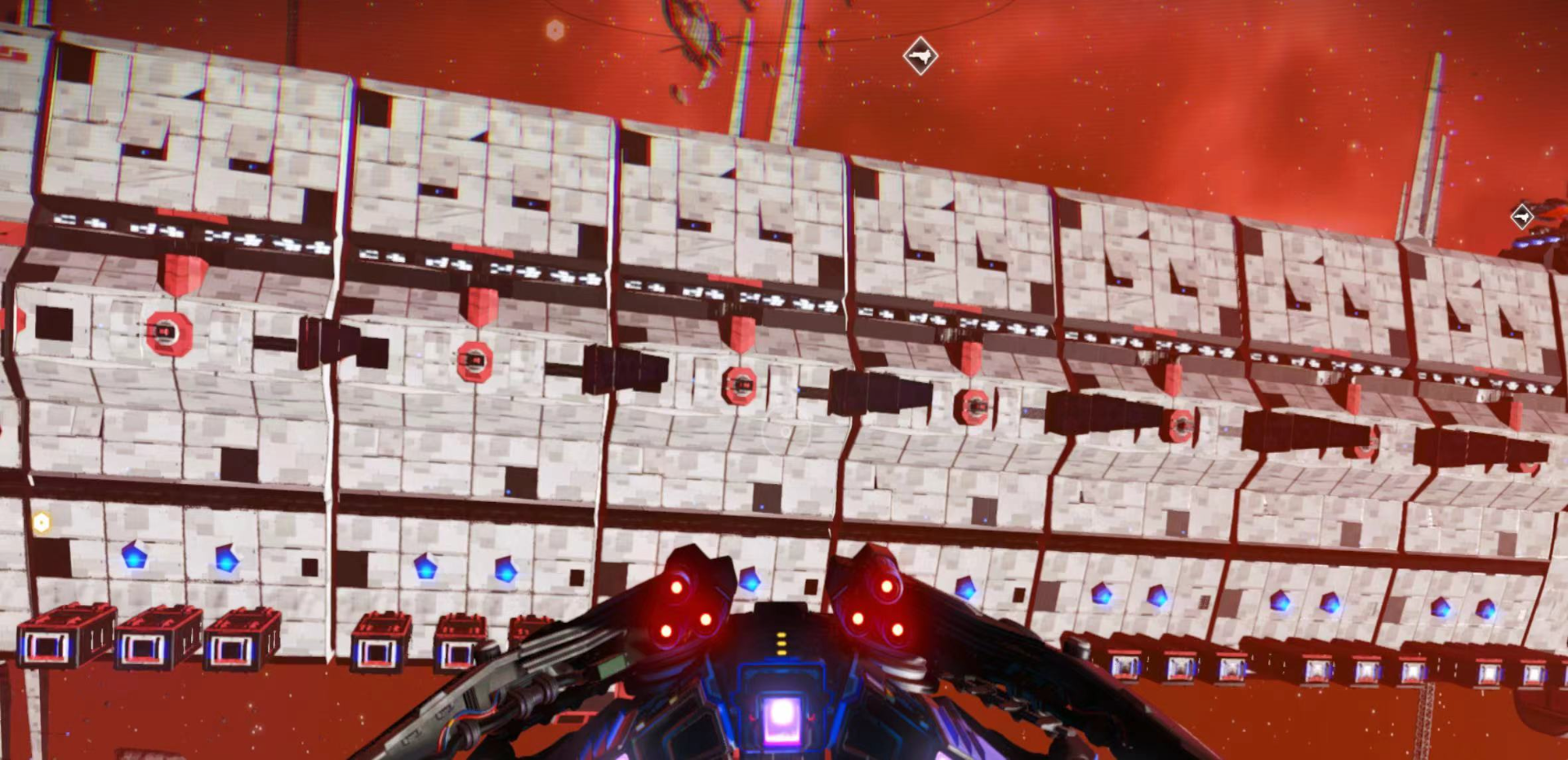 cargo ship in the game No Man's Sky 无人深空毛毛虫