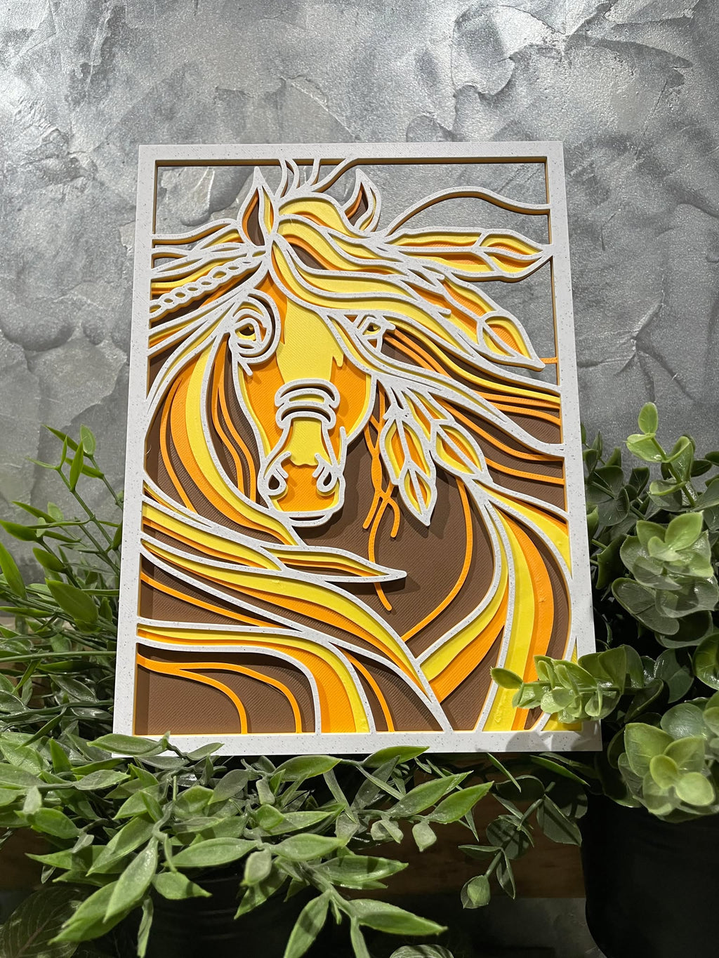 Customizable Layered mandala horse layered