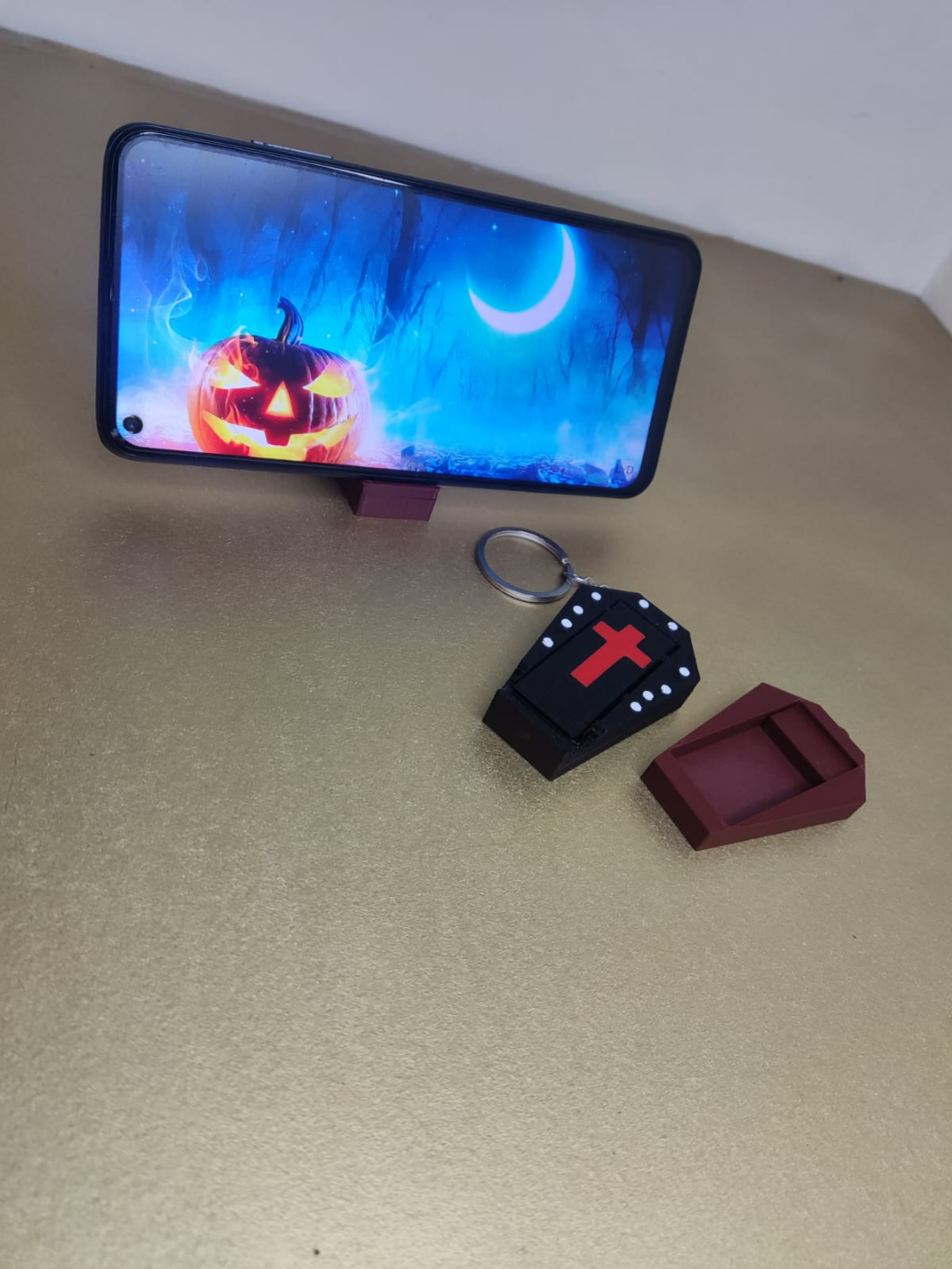 KEYCHAIN PHONE HOLDER COFFIN (LLAVERO ATAUD PORTA CELULAR)