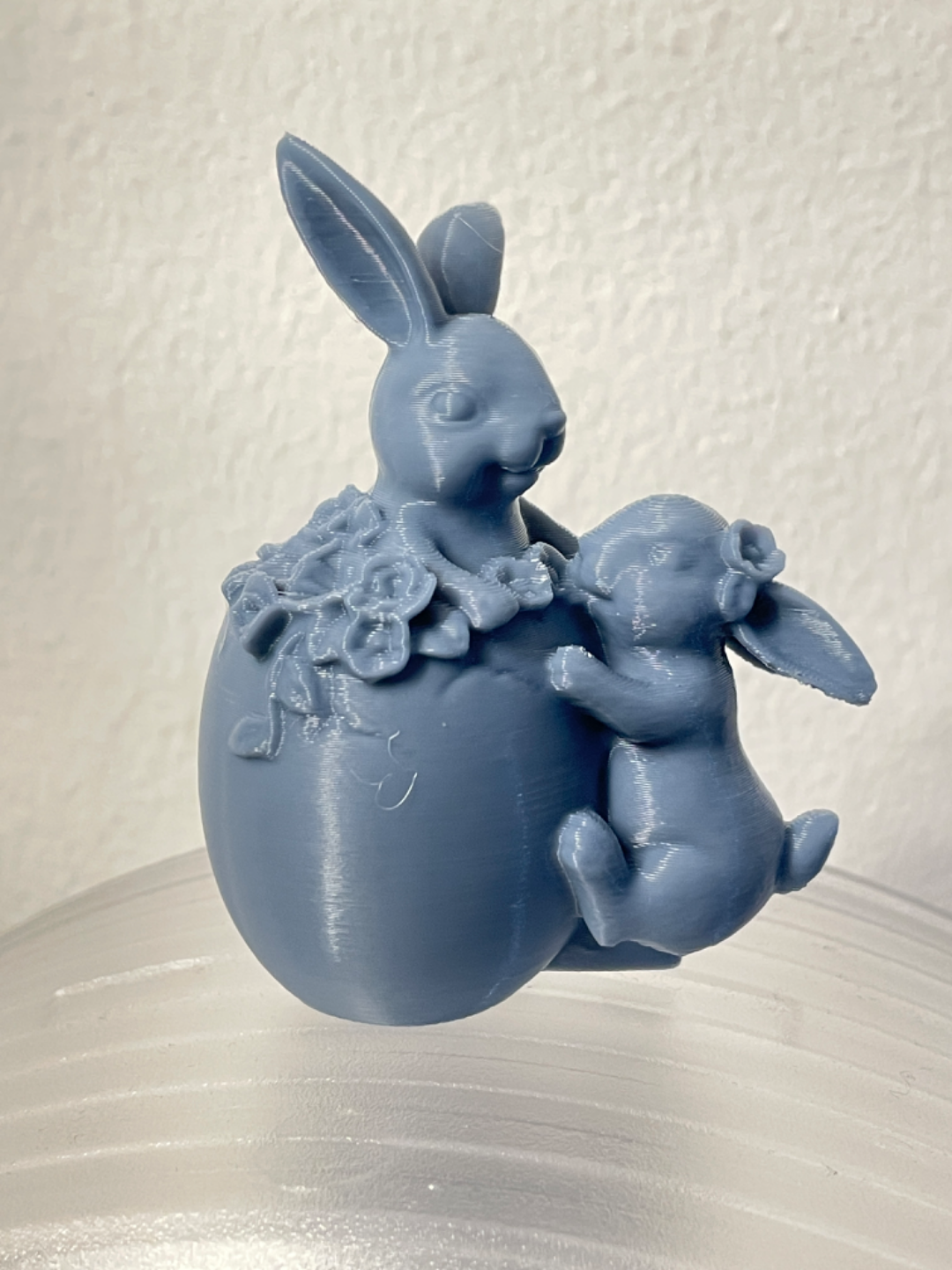 Cute easter bunny in easter Egg