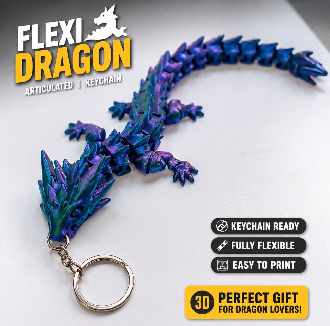 Articulated Flexi Dragon|Keychain |Dragon Toy