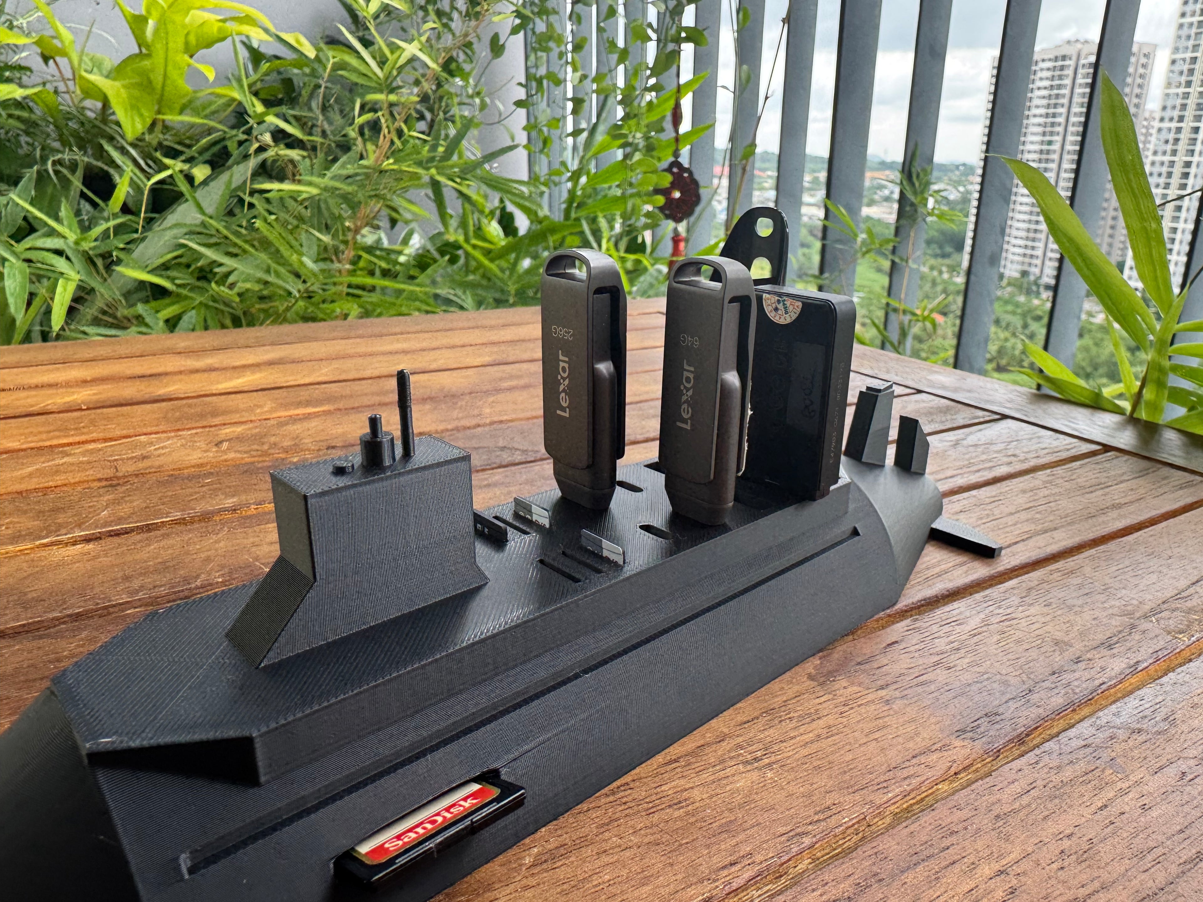 USB and SD Card Holder Submarine