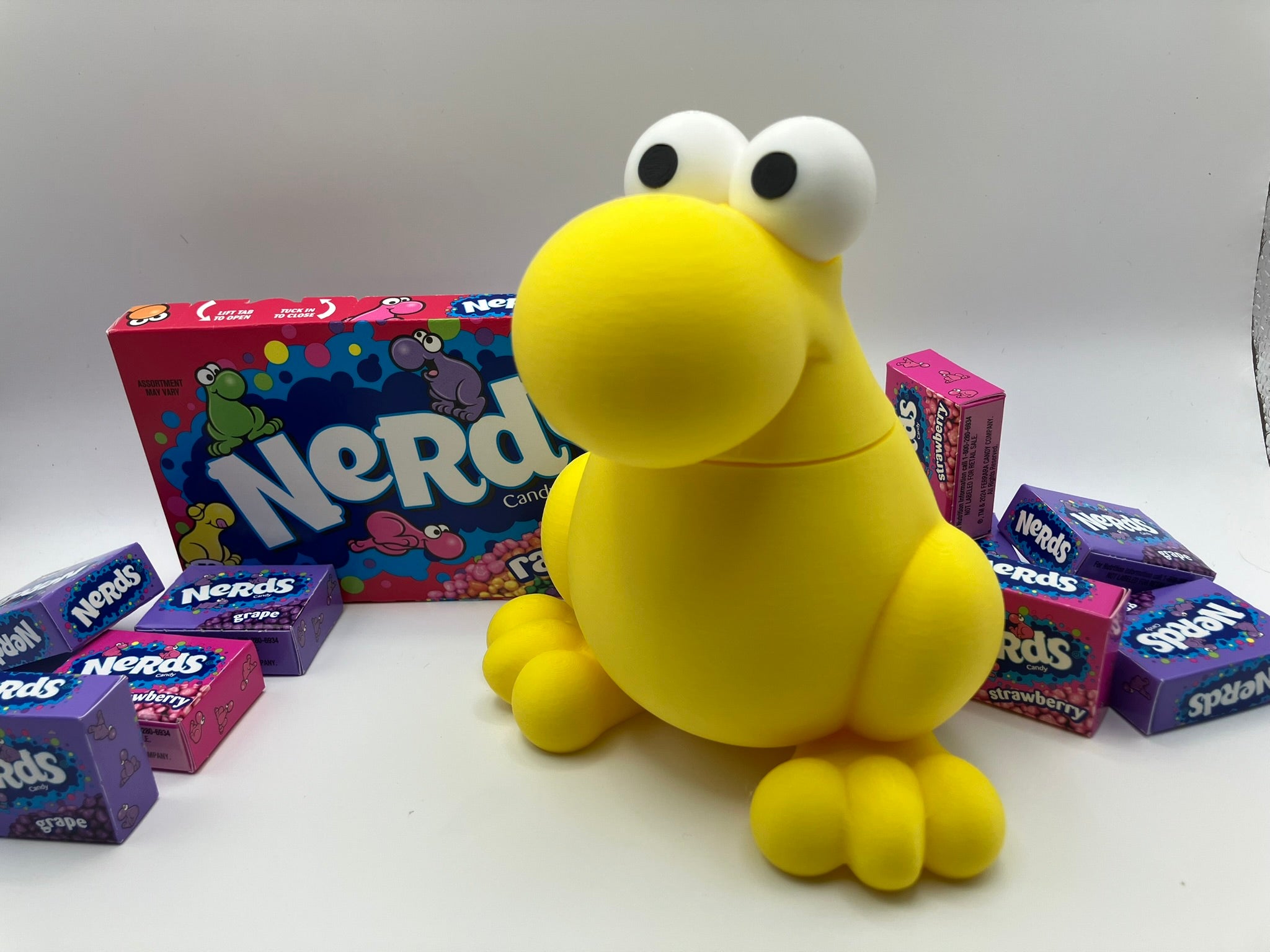 Nerds-shaped container for Nerds