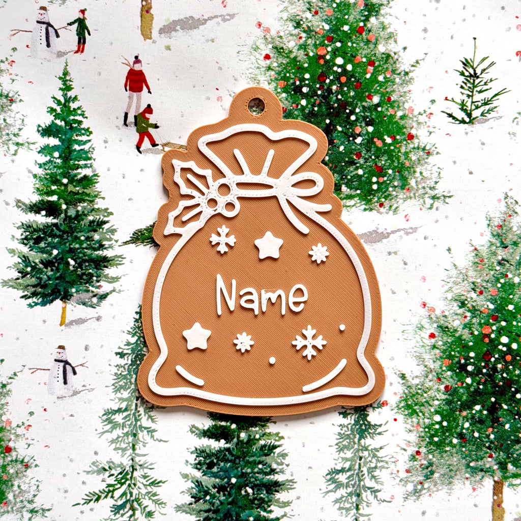 Personalised gingerbread Xmas gift tag - Set 2