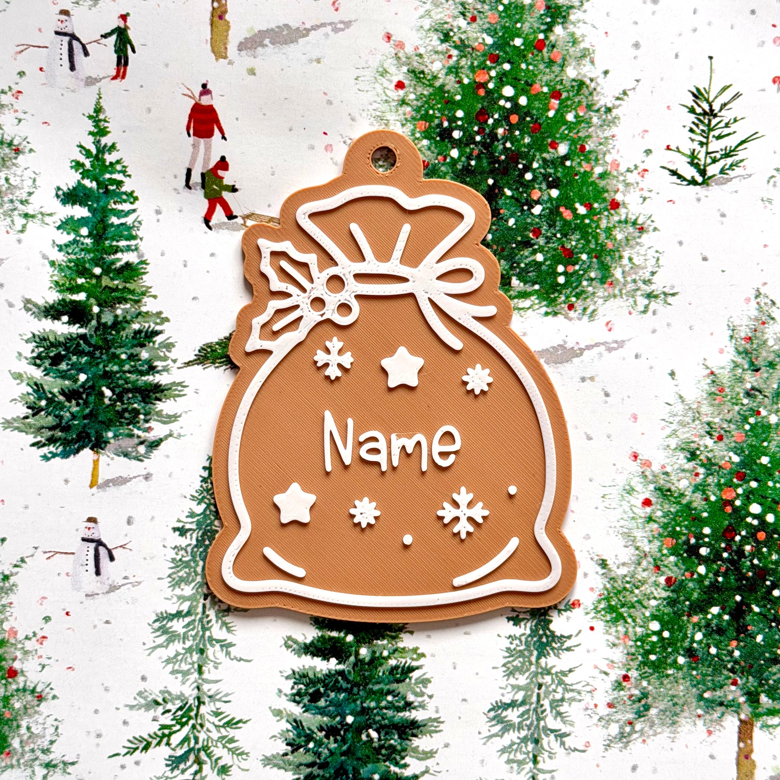 Personalised gingerbread Xmas gift tag - Set 2