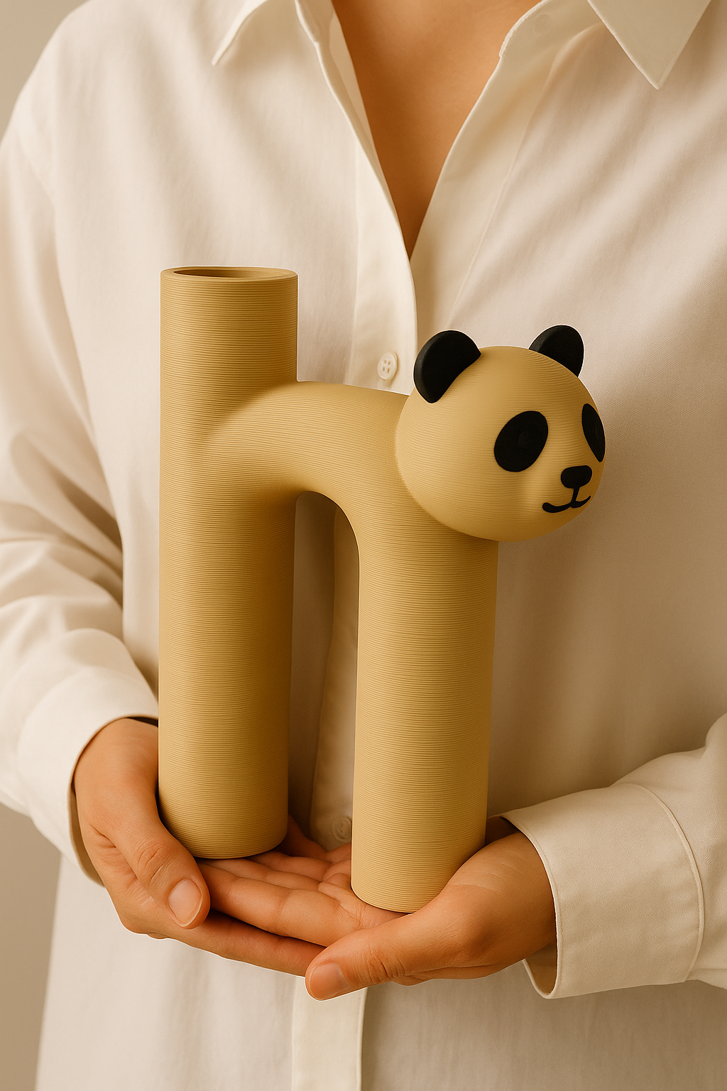 Cat Vase and Panda Vase