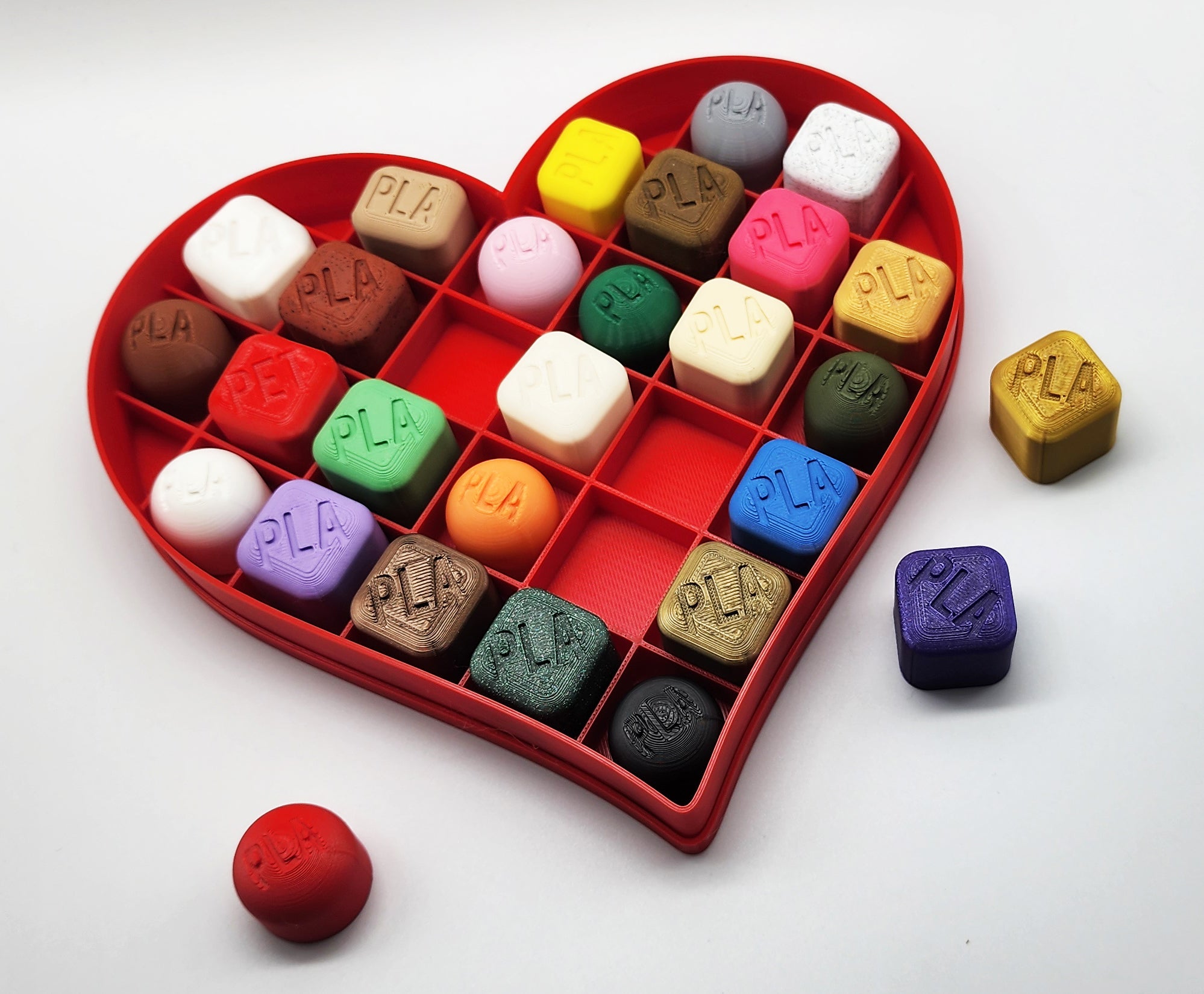 Filament Swatch Heart Candy Box
