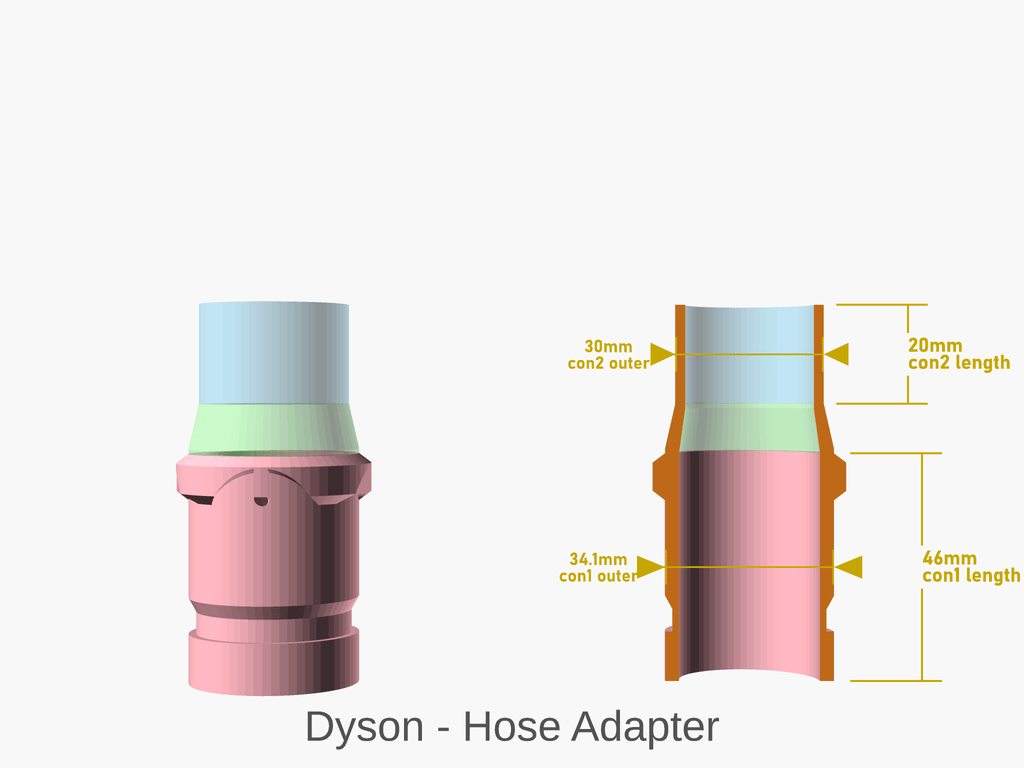 Parametric vacuum hose connector