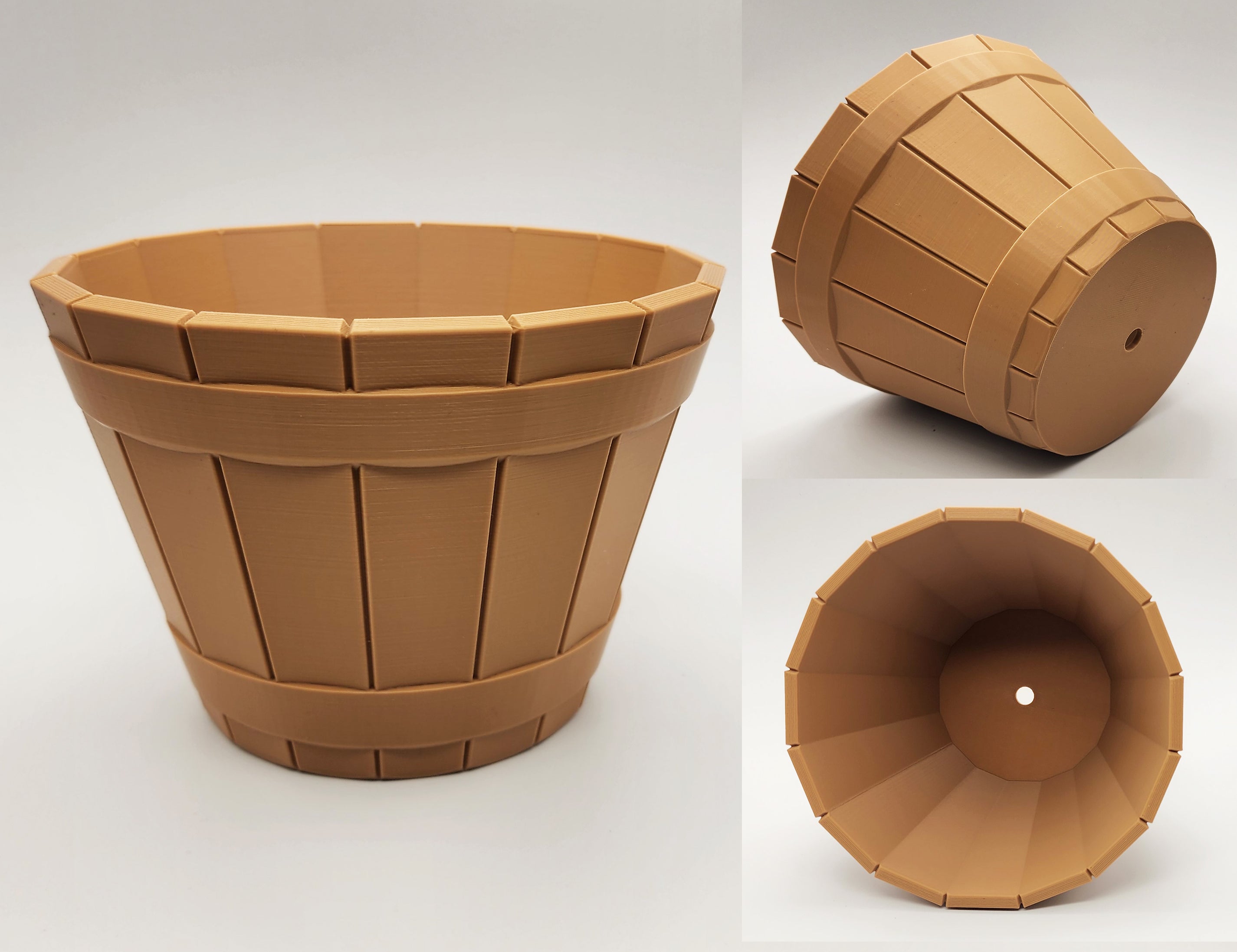 Wood Plank Planter Pot - No Supports