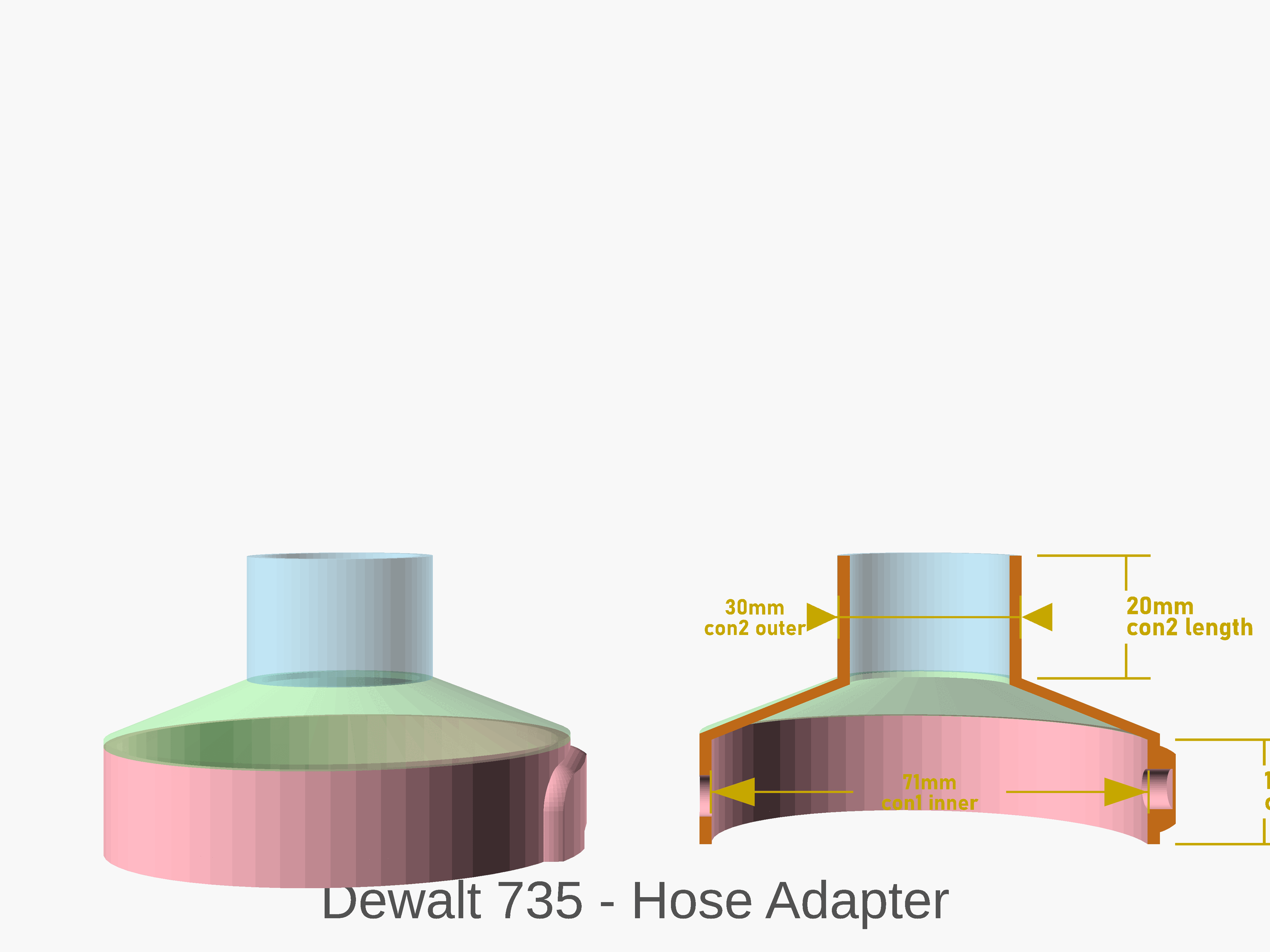 Parametric vacuum hose connector