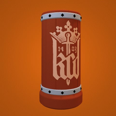 Can Holder – wooden barrel style and KCD logo