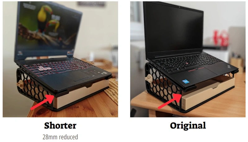Shorter Laptop Stand with Tray and Cable Holder (14/15.6in)