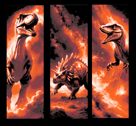 Set of 3 Dinosaur Bookmarks (Hueforge)