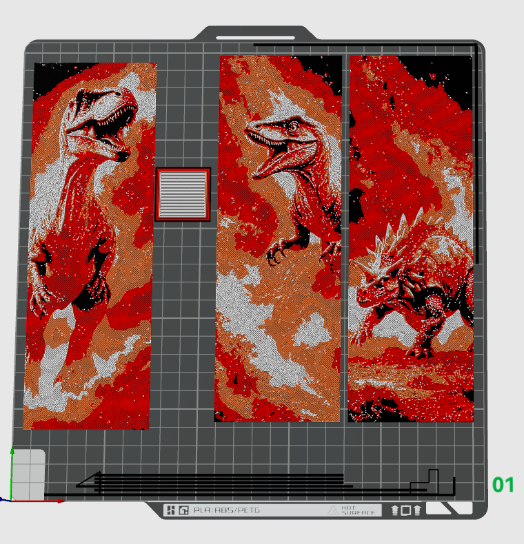 Set of 3 Dinosaur Bookmarks (Hueforge)