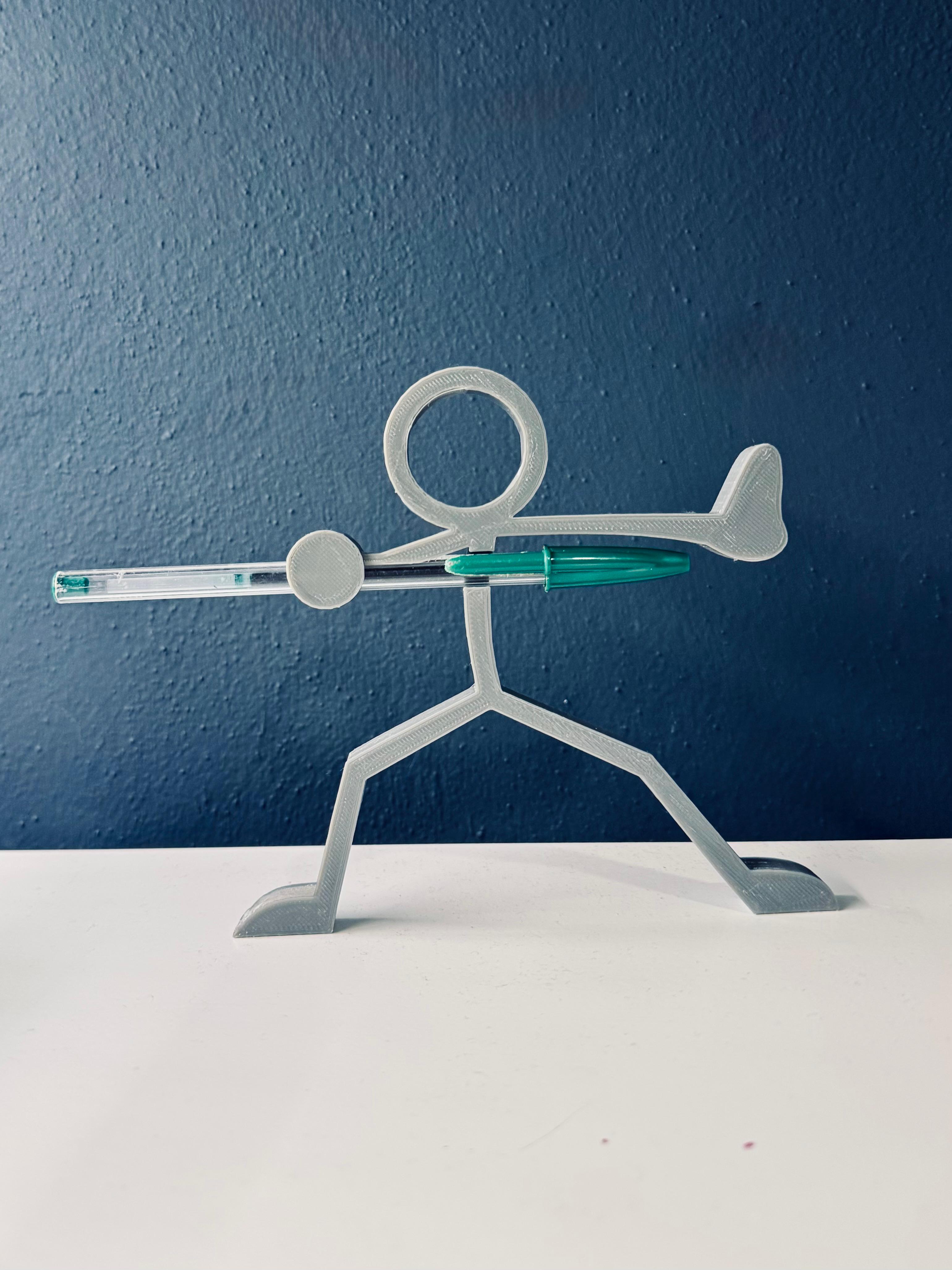 Stickman Warrior Pen Holder