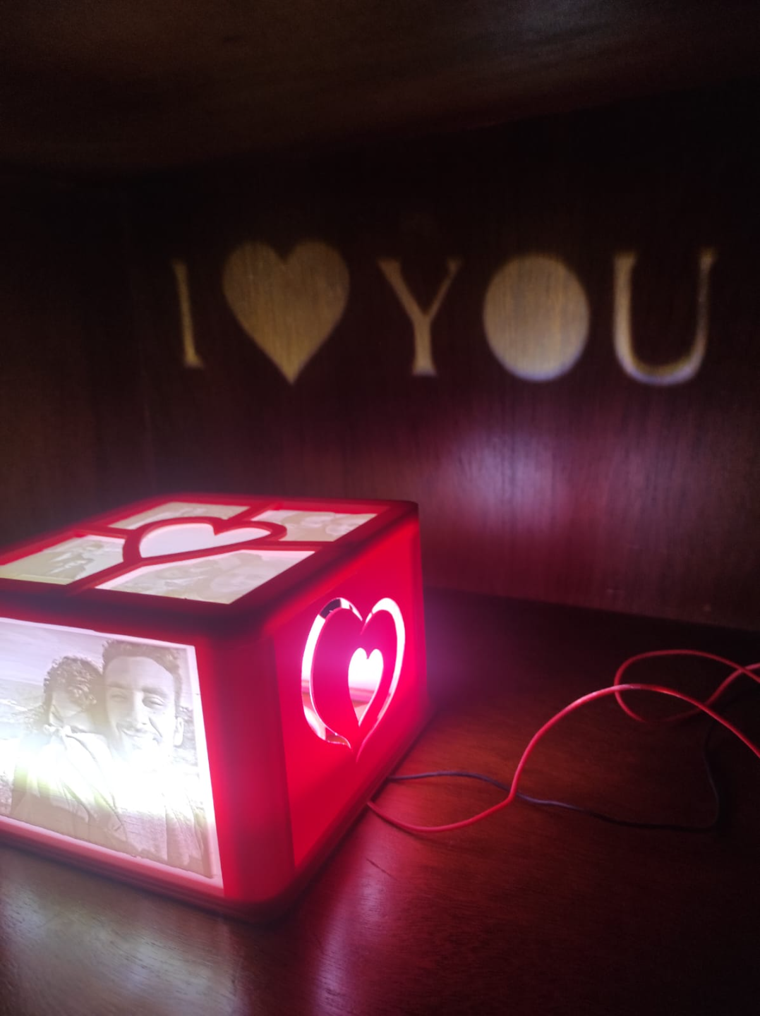 BOX LITOFANIA CON SCRITTA PERSONALIZZABILE