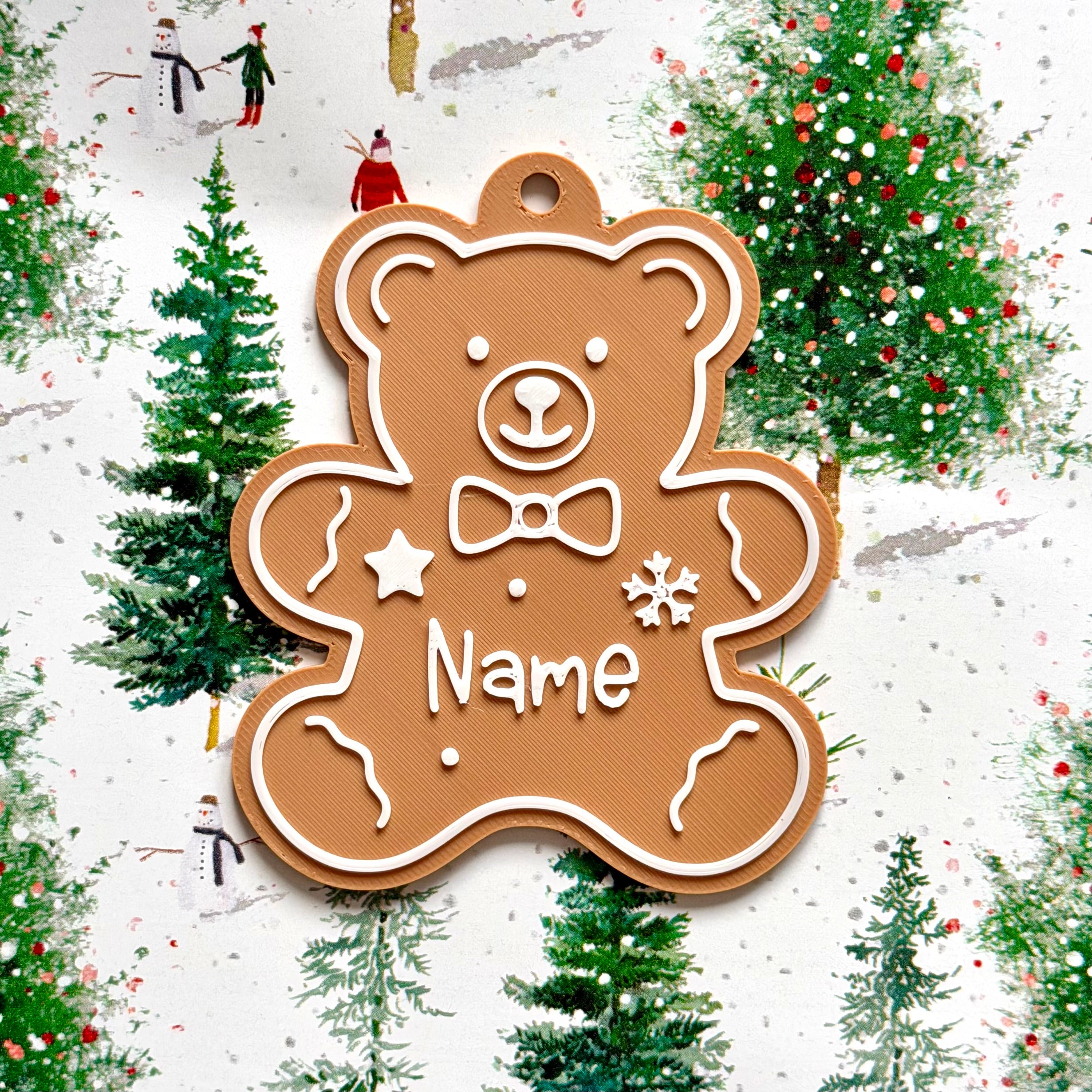 Personalised gingerbread Xmas gift tag - Set 2
