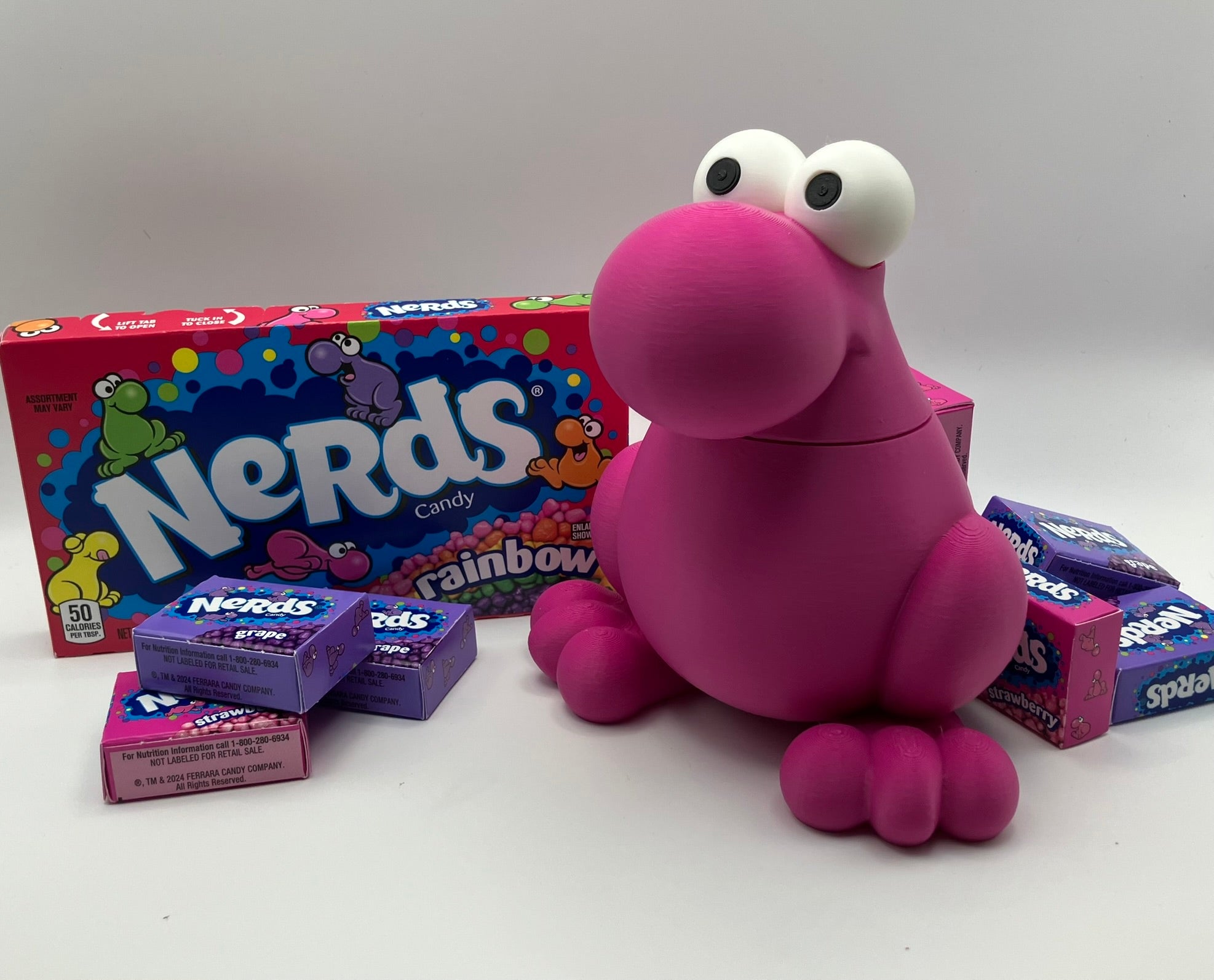 Nerds-shaped container for Nerds