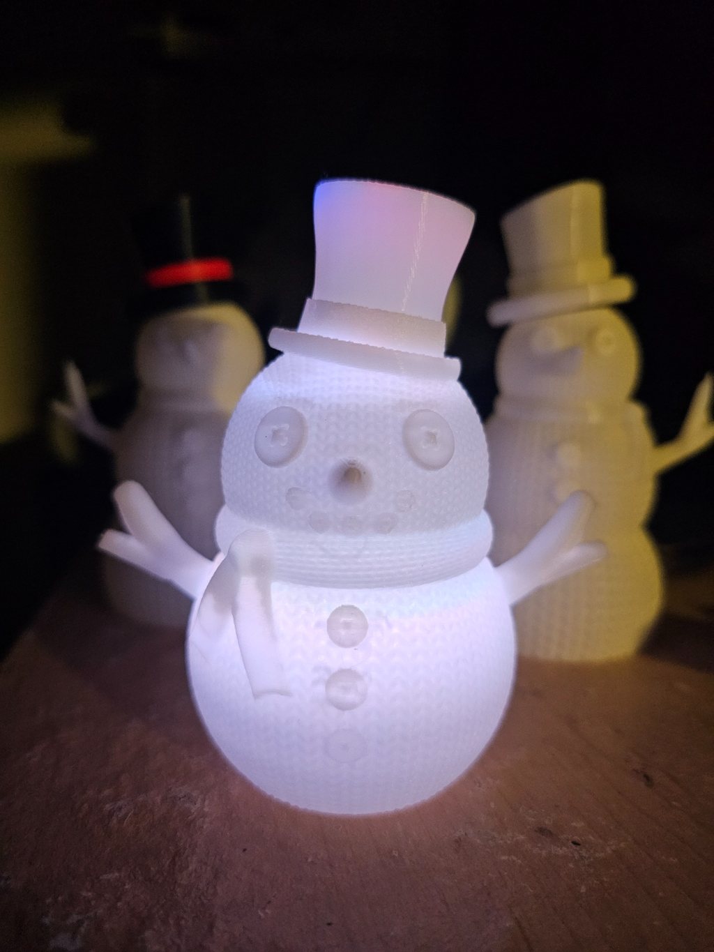snowman CHUBBS knit LED tea light Lamp