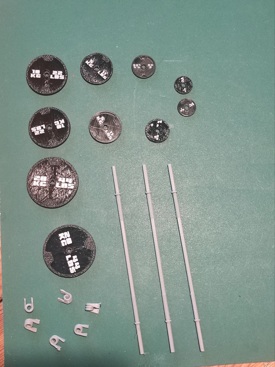 Miniature Weight Set, Bench and Rack