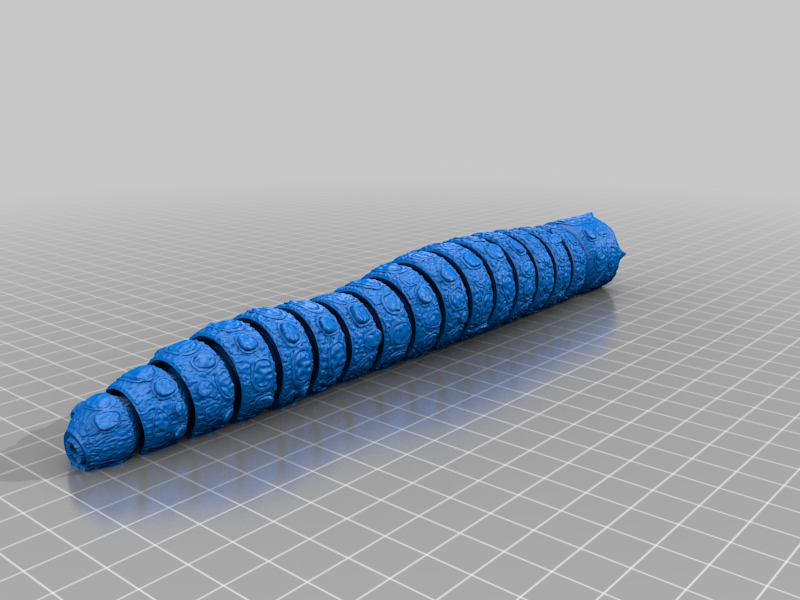 Dune Flexi Sandworm. Print in Place. Support Free.