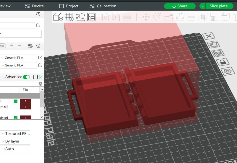Briefcase / Case with 1.75mm Filament Hinge