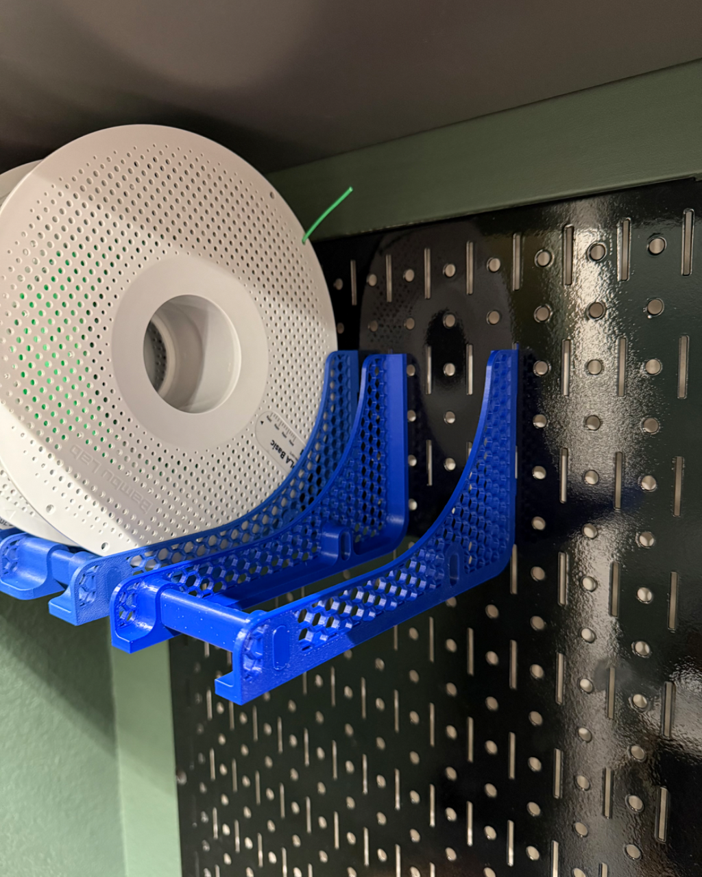Filament Spool Holder for Wall Control Pegboard