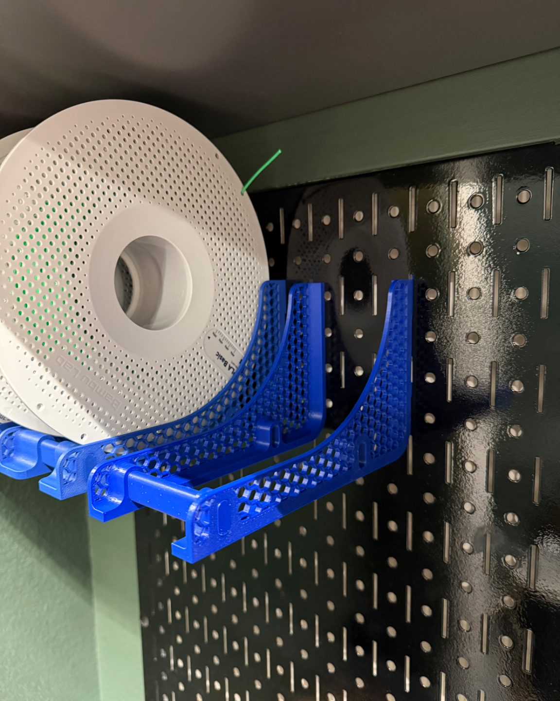 Filament Spool Holder for Wall Control Pegboard