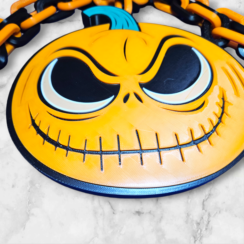 Jack Skellington Halloween Pumpkin Emblem Chain